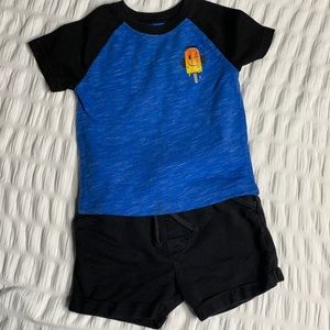 Ice cream shirt with black shorts